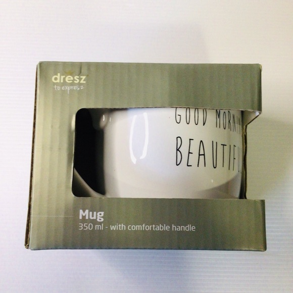 Good Morning Beautiful Coffee / Tea Mug Stoneware White Gold Hearts 350 ml NWT - Picture 6 of 6